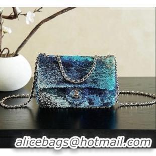Best Price Chanel Mini Sequins Flap Bag CH091413 Blue 2026