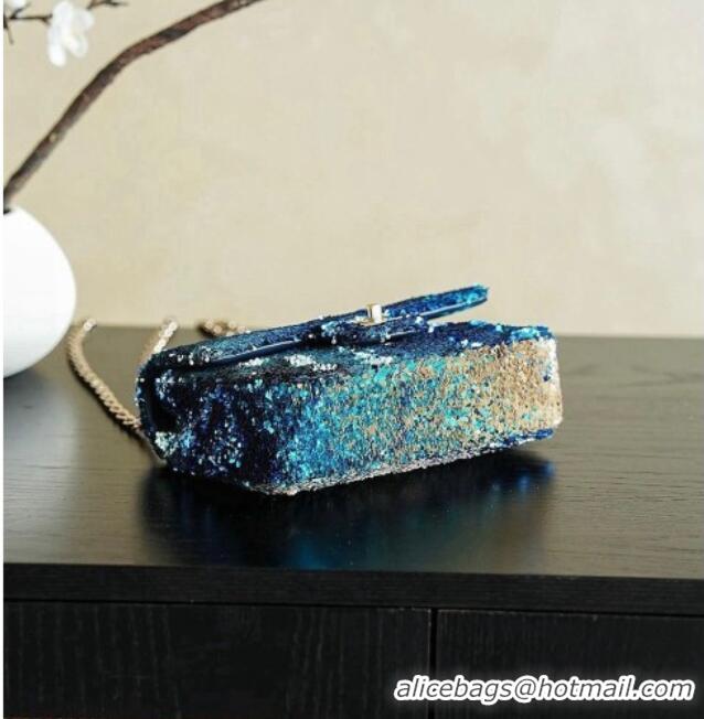 Best Price Chanel Mini Sequins Flap Bag CH091413 Blue 2026