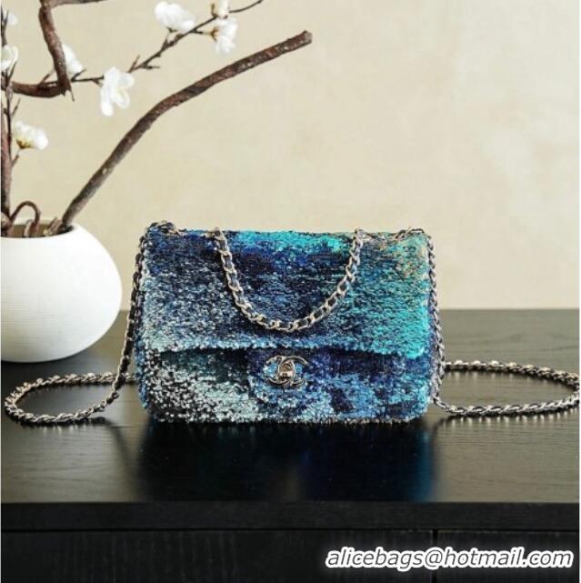 Best Price Chanel Mini Sequins Flap Bag CH091413 Blue 2026