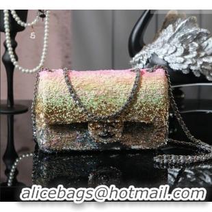 Best Price Chanel Mini Sequins Flap Bag CH091414 Pink/Gold/Silver 2026