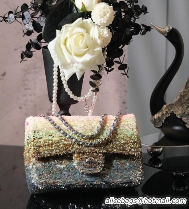 Best Price Chanel Mini Sequins Flap Bag CH091414 Pink/Gold/Silver 2026