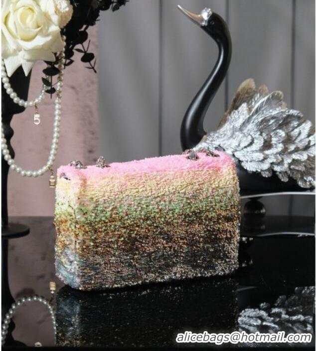 Best Price Chanel Mini Sequins Flap Bag CH091414 Pink/Gold/Silver 2026