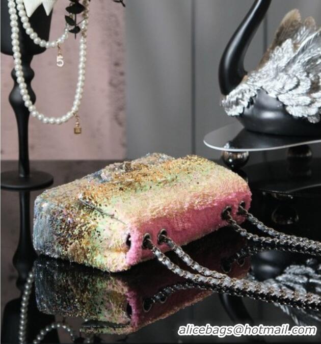 Best Price Chanel Mini Sequins Flap Bag CH091414 Pink/Gold/Silver 2026