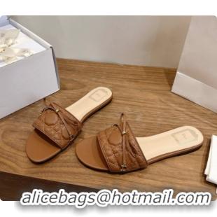 Best Price Dior Cannage Slide in Black Quilted Cannage Lambskin Brown 6091101 2026