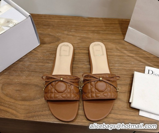 Best Price Dior Cannage Slide in Black Quilted Cannage Lambskin Brown 6091101 2026