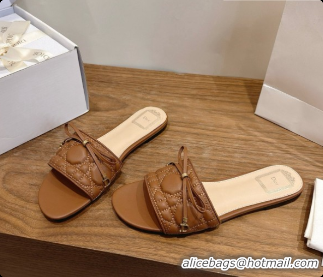 Best Price Dior Cannage Slide in Black Quilted Cannage Lambskin Brown 6091101 2026