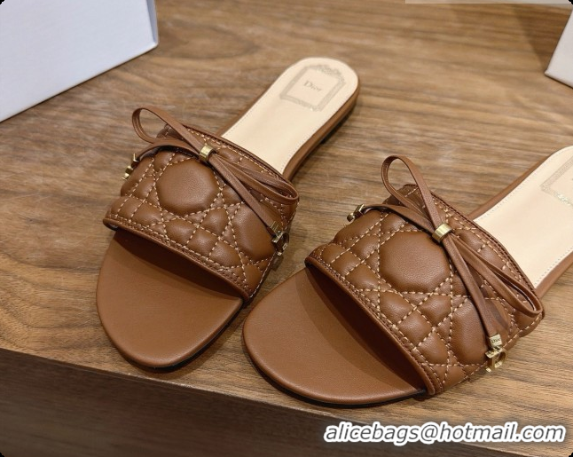 Best Price Dior Cannage Slide in Black Quilted Cannage Lambskin Brown 6091101 2026