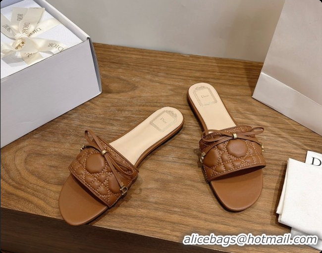 Best Price Dior Cannage Slide in Black Quilted Cannage Lambskin Brown 6091101 2026