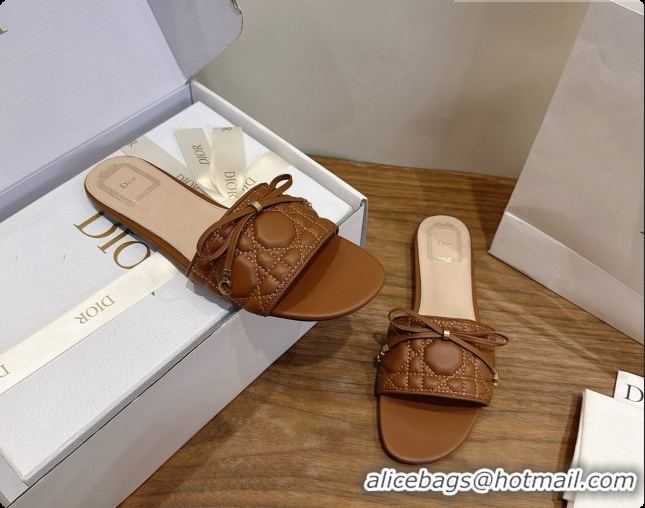Best Price Dior Cannage Slide in Black Quilted Cannage Lambskin Brown 6091101 2026