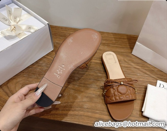 Best Price Dior Cannage Slide in Black Quilted Cannage Lambskin Brown 6091101 2026