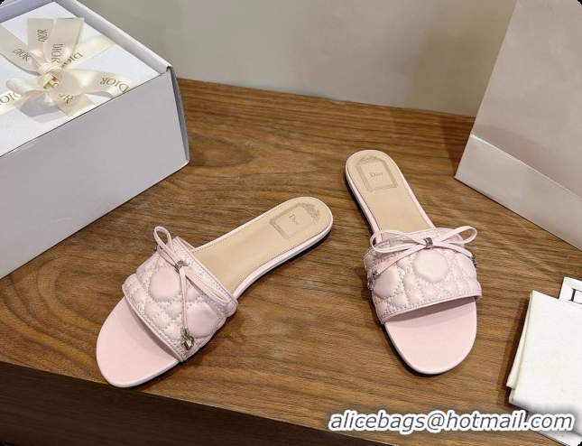 Good Quality Dior Cannage Slide in Black Quilted Cannage Lambskin Light Pink 6091102 2026