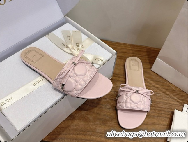 Good Quality Dior Cannage Slide in Black Quilted Cannage Lambskin Light Pink 6091102 2026