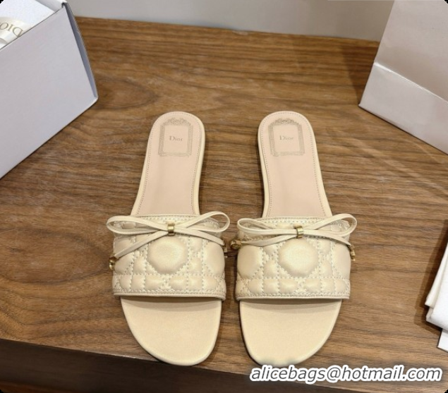 Buy Luxury Dior Cannage Slide in Black Quilted Cannage Lambskin Beige 6091103 2026