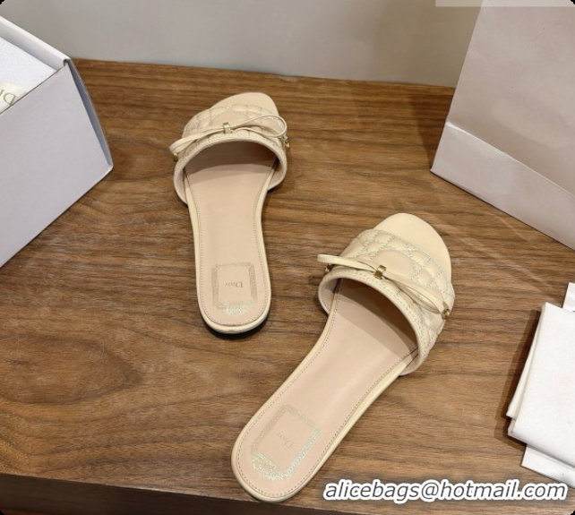 Buy Luxury Dior Cannage Slide in Black Quilted Cannage Lambskin Beige 6091103 2026