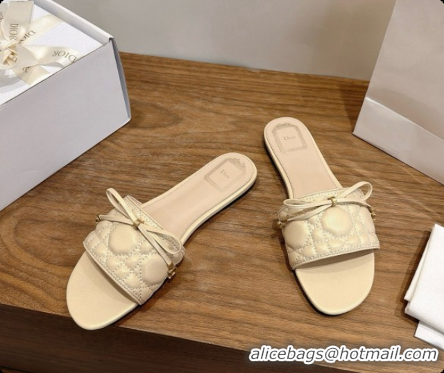 Buy Luxury Dior Cannage Slide in Black Quilted Cannage Lambskin Beige 6091103 2026