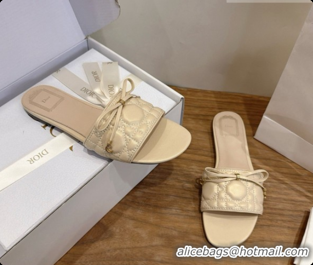 Buy Luxury Dior Cannage Slide in Black Quilted Cannage Lambskin Beige 6091103 2026