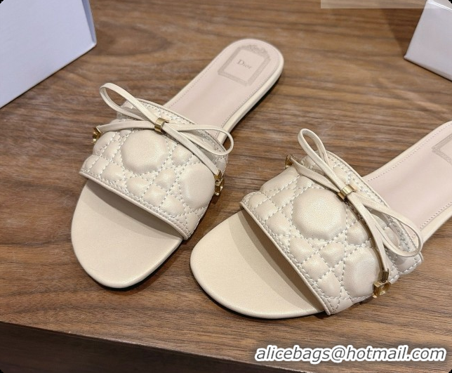 Buy Luxury Dior Cannage Slide in Black Quilted Cannage Lambskin Beige 6091103 2026