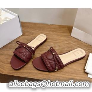 Perfect Dior Cannage Slide in Black Quilted Cannage Lambskin Burgundy 6091104 2026