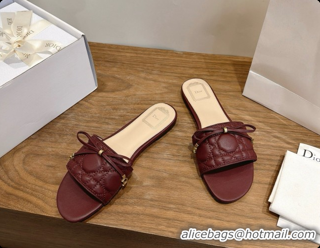 Perfect Dior Cannage Slide in Black Quilted Cannage Lambskin Burgundy 6091104 2026