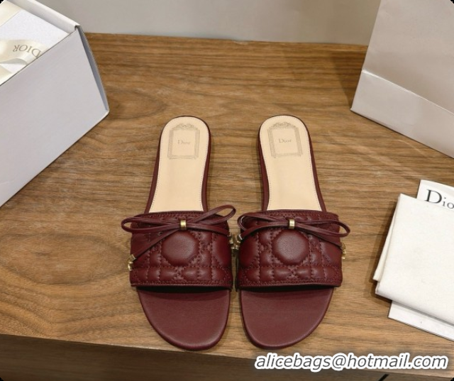 Perfect Dior Cannage Slide in Black Quilted Cannage Lambskin Burgundy 6091104 2026