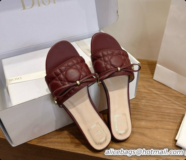 Perfect Dior Cannage Slide in Black Quilted Cannage Lambskin Burgundy 6091104 2026