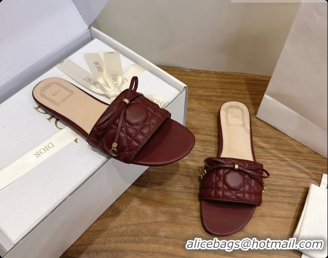 Perfect Dior Cannage Slide in Black Quilted Cannage Lambskin Burgundy 6091104 2026