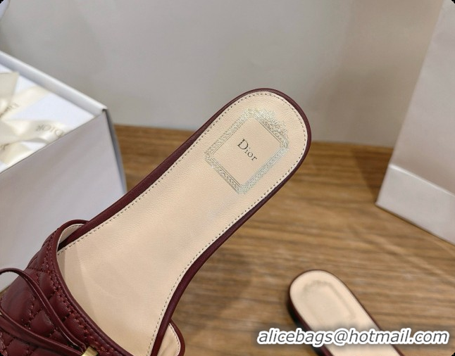 Perfect Dior Cannage Slide in Black Quilted Cannage Lambskin Burgundy 6091104 2026