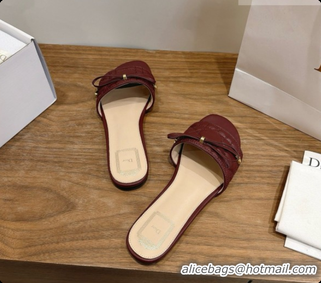Perfect Dior Cannage Slide in Black Quilted Cannage Lambskin Burgundy 6091104 2026