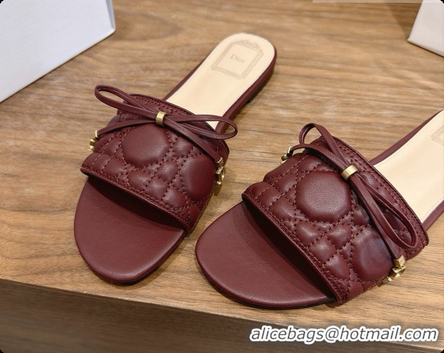 Perfect Dior Cannage Slide in Black Quilted Cannage Lambskin Burgundy 6091104 2026