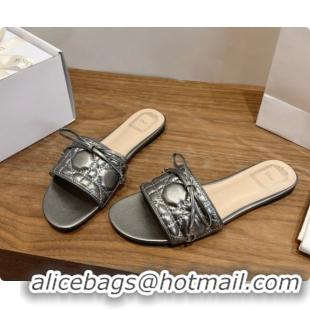 Lowest Cost Dior Cannage Slide in Black Quilted Cannage Lambskin Silver Grey 6091105 2026