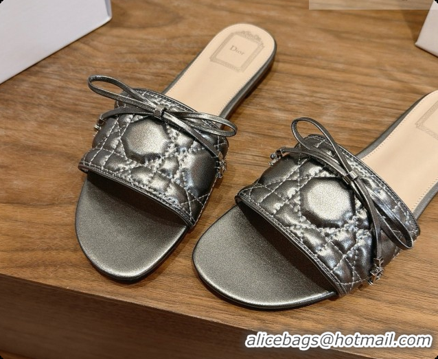 Lowest Cost Dior Cannage Slide in Black Quilted Cannage Lambskin Silver Grey 6091105 2026