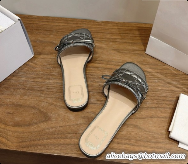 Lowest Cost Dior Cannage Slide in Black Quilted Cannage Lambskin Silver Grey 6091105 2026