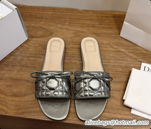 Lowest Cost Dior Cannage Slide in Black Quilted Cannage Lambskin Silver Grey 6091105 2026