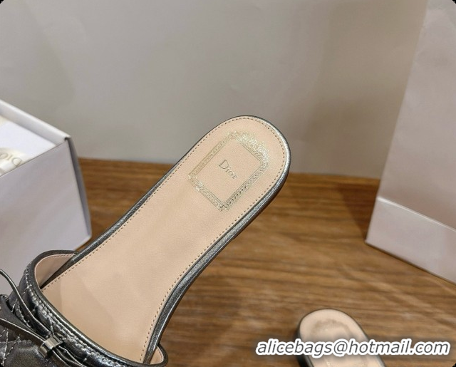 Lowest Cost Dior Cannage Slide in Black Quilted Cannage Lambskin Silver Grey 6091105 2026