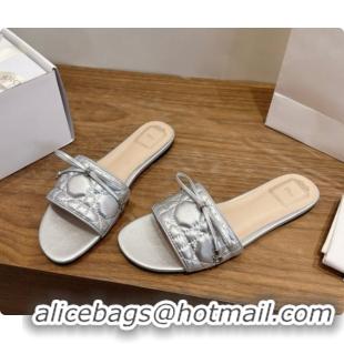 Top Quality Dior Cannage Slide in Black Quilted Cannage Lambskin Silver 6091106 2026