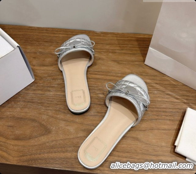 Top Quality Dior Cannage Slide in Black Quilted Cannage Lambskin Silver 6091106 2026