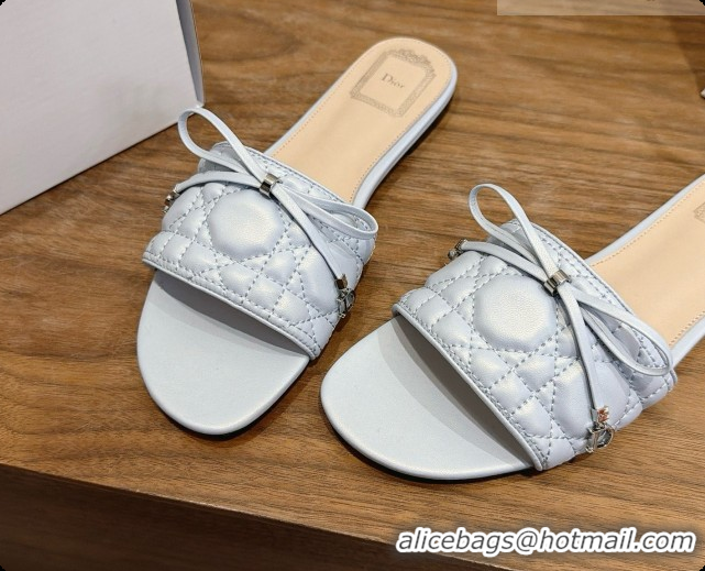 Grade Dior Cannage Slide in Black Quilted Cannage Lambskin Blue Grey 6091108 2026