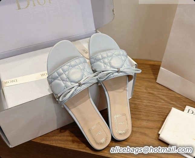 Grade Dior Cannage Slide in Black Quilted Cannage Lambskin Blue Grey 6091108 2026