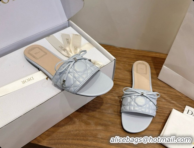 Grade Dior Cannage Slide in Black Quilted Cannage Lambskin Blue Grey 6091108 2026