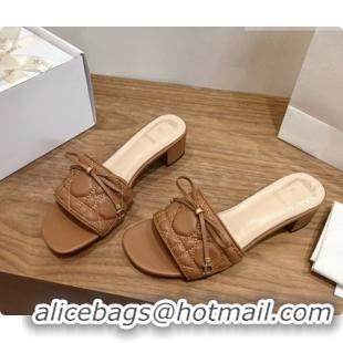 Design Dior Cannage Heeled Slide in Black Quilted Cannage Lambskin 3.5cm Heel Brown 6091109 2026