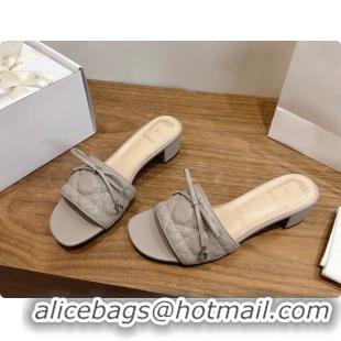 Classic Dior Cannage Heeled Slide in Black Quilted Cannage Lambskin 3.5cm Heel Grey 6091112 2026
