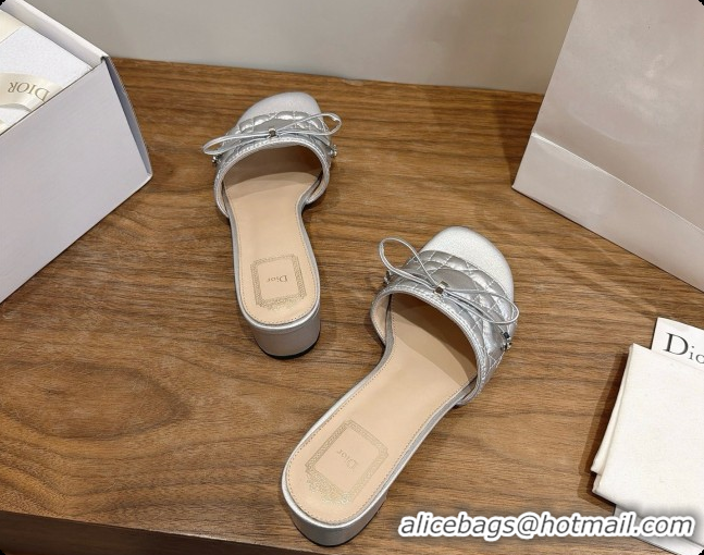 Low Price Dior Cannage Heeled Slide in Black Quilted Cannage Lambskin 3.5cm Heel Silver 6091114 2026