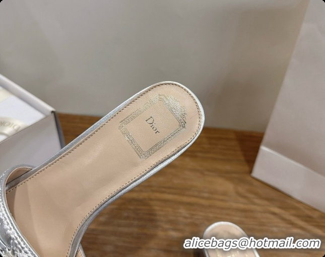 Low Price Dior Cannage Heeled Slide in Black Quilted Cannage Lambskin 3.5cm Heel Silver 6091114 2026