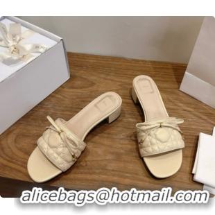Custom Dior Cannage Heeled Slide in Black Quilted Cannage Lambskin 3.5cm Heel Beige 6091116 2026