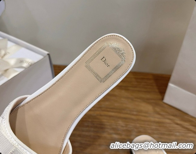 Best Quality Dior Quilted Cannage Lambskin Slide with Pearl D091119 White 2026