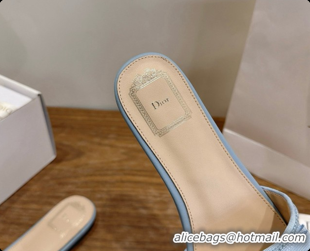Buy Ladies Dior Quilted Cannage Lambskin Slide with Pearl D091121 Blue Grey 2026