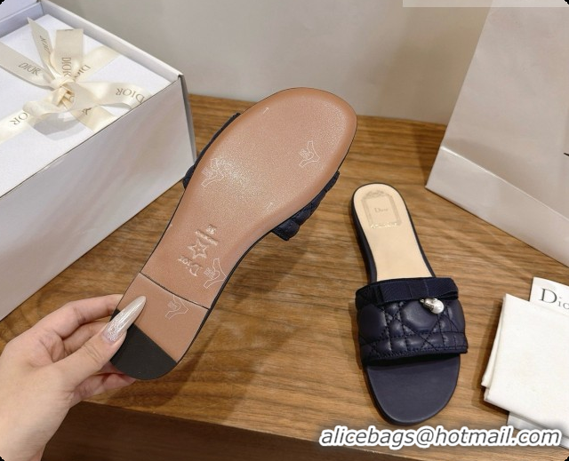 Top Quality Classic Specials Dior Quilted Cannage Lambskin Slide with Pearl D091123 Black 2026