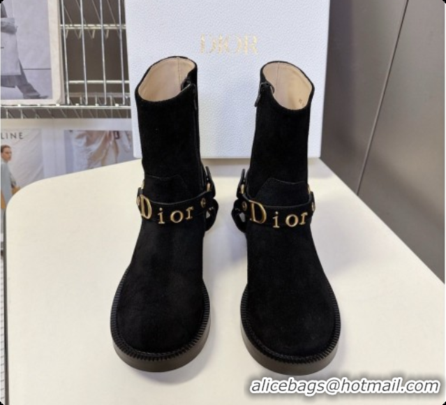 Super Quality Dior Bolt Ankle Boot in Suede Calfskin D091133 Black 2026