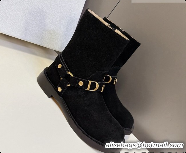 Super Quality Dior Bolt Ankle Boot in Suede Calfskin D091133 Black 2026