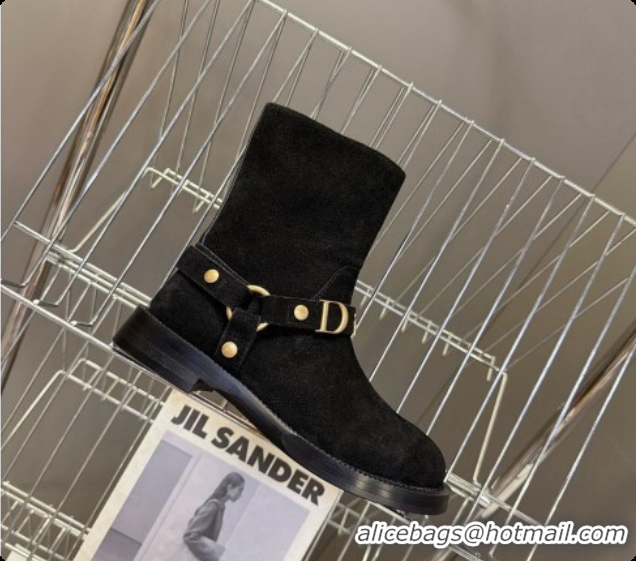 Super Quality Dior Bolt Ankle Boot in Suede Calfskin D091133 Black 2026